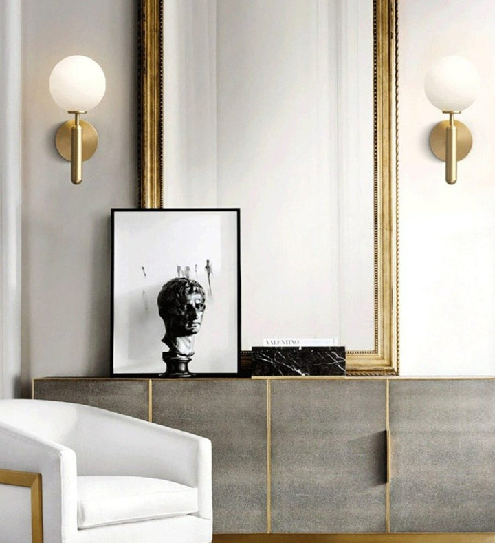 Moderne Glass Rund Vegglampe | Luvikno