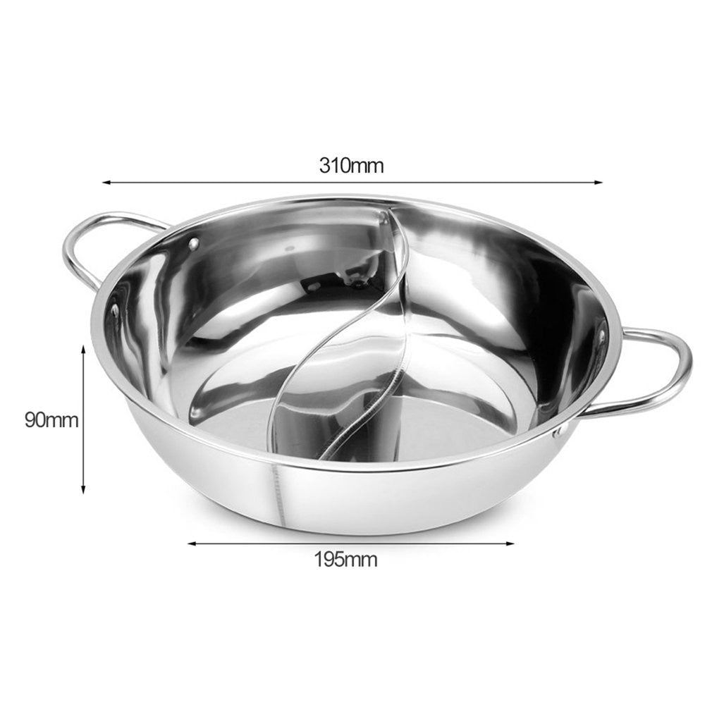 Hot Pot Twin Delte Rustfritt Stål Panne | Luvikno