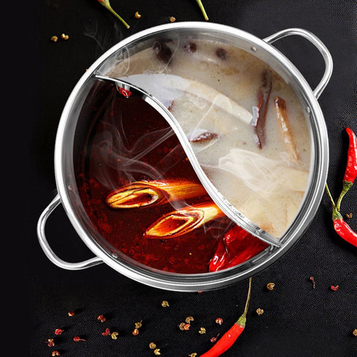 Hot Pot Twin Delte Rustfritt Stål Panne | Luvikno
