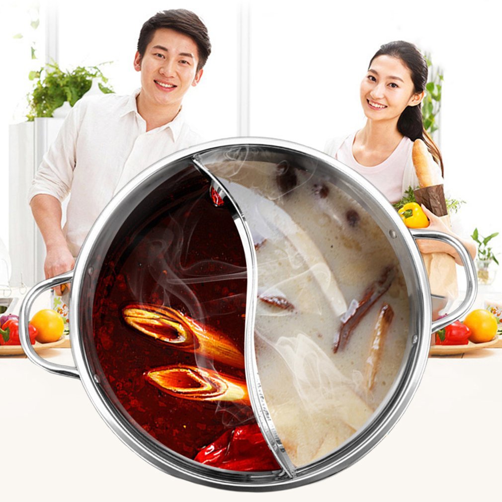 Hot Pot Twin Delte Rustfritt Stål Panne | Luvikno