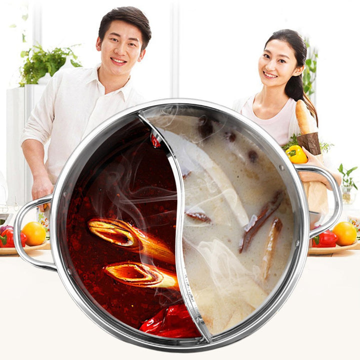 Hot Pot Twin Delte Rustfritt Stål Panne | Luvikno