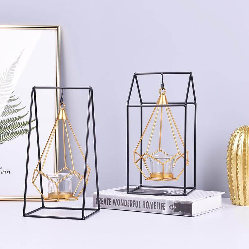 Nordic Gold Geometrisk Metall Lysestake | Luvikno
