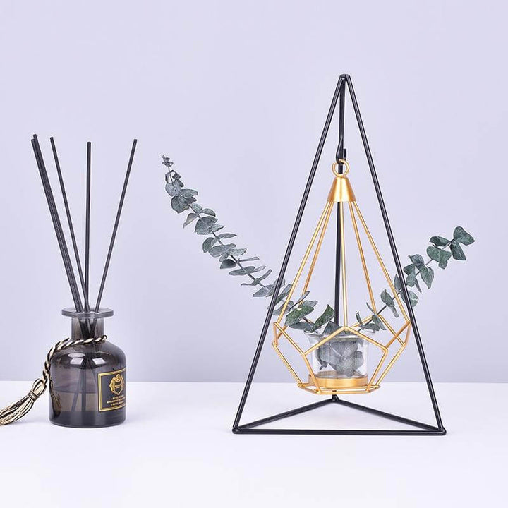 Nordic Gold Geometrisk Metall Lysestake | Luvikno