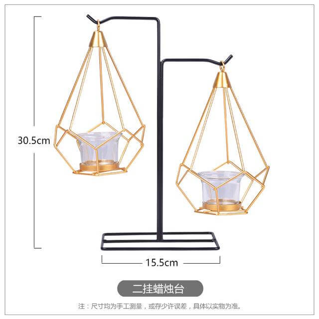 Nordic Gold Geometrisk Metall Lysestake | Luvikno