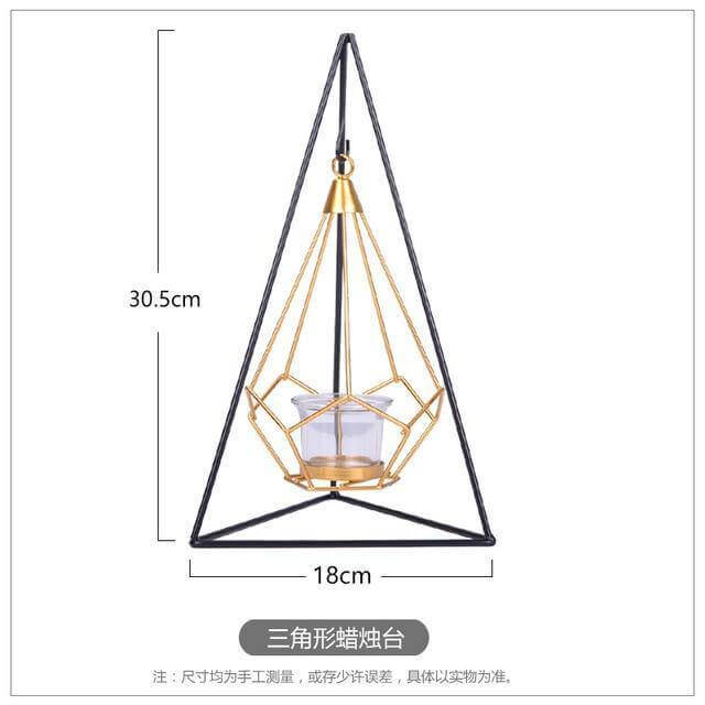 Nordic Gold Geometrisk Metall Lysestake | Luvikno