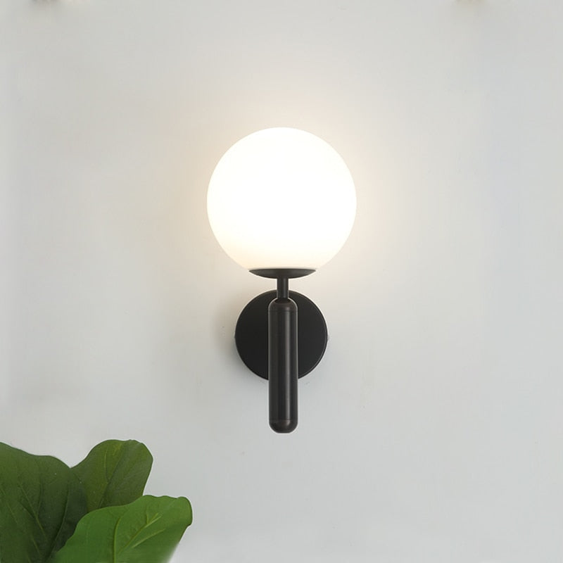 Moderne Glass Rund Vegglampe | Luvikno