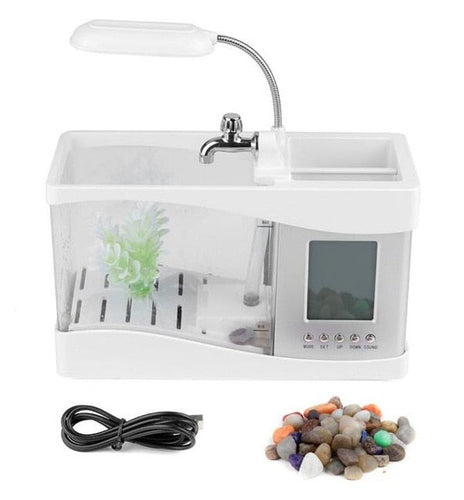 LCD Klok Mini Fiskebowling Akvarium | Luvikno