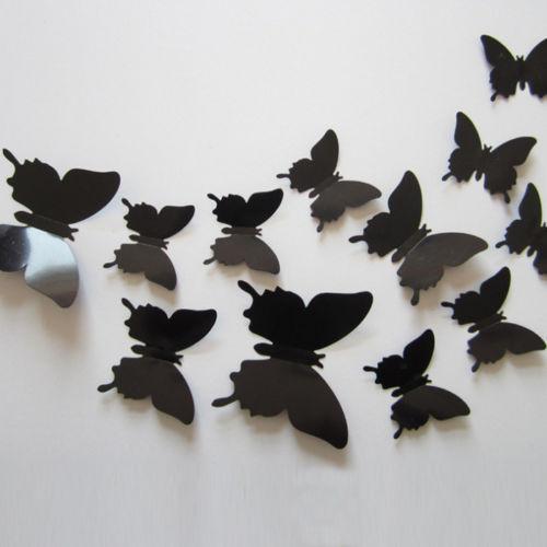 Butterfly 3D Veggklistremerker - 12 Stykker | Luvikno