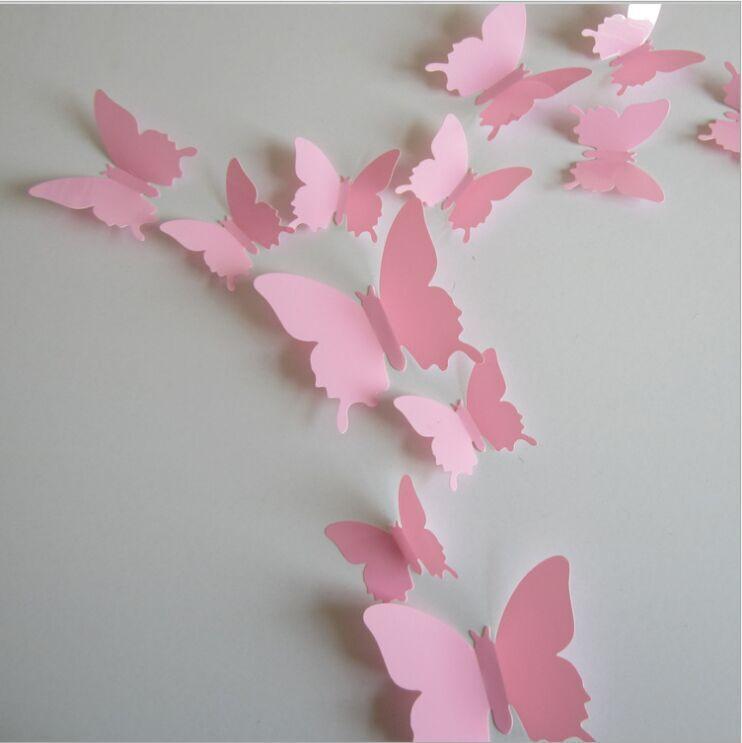 Butterfly 3D Veggklistremerker - 12 Stykker | Luvikno