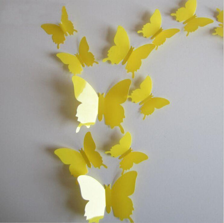 Butterfly 3D Veggklistremerker - 12 Stykker | Luvikno