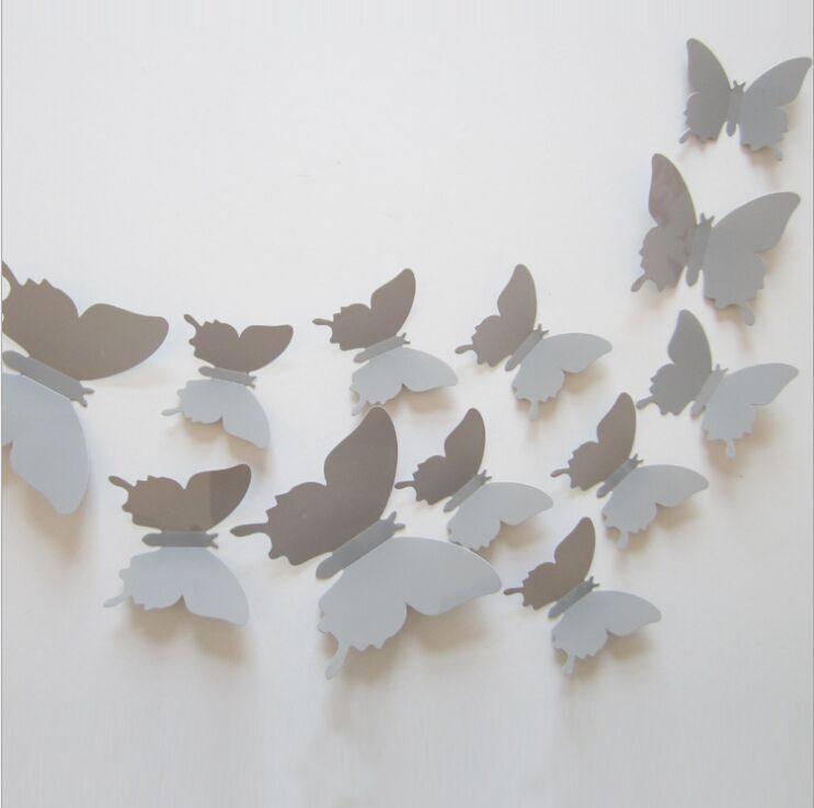 Butterfly 3D Veggklistremerker - 12 Stykker | Luvikno