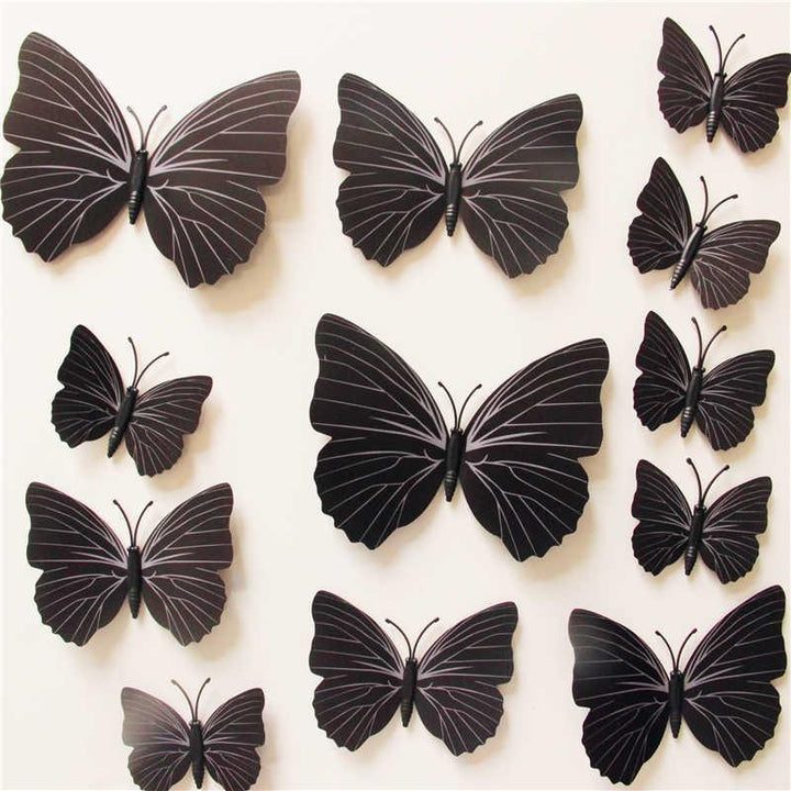 Butterfly 3D Veggklistremerker - 12 Stykker | Luvikno