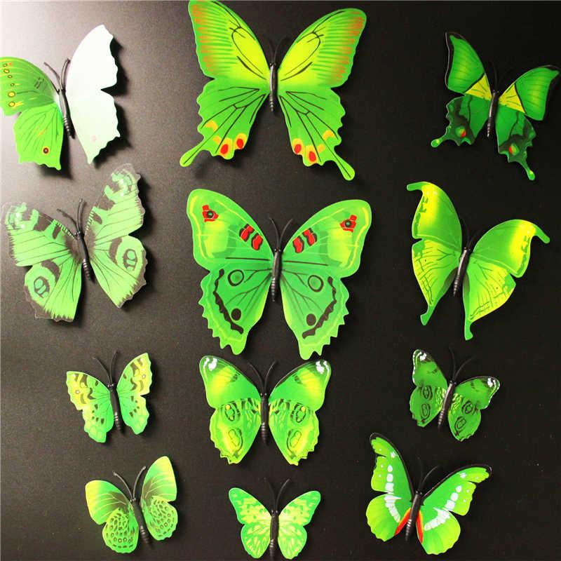 Butterfly 3D Veggklistremerker - 12 Stykker | Luvikno