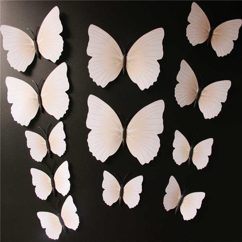 Butterfly 3D Veggklistremerker - 12 Stykker | Luvikno