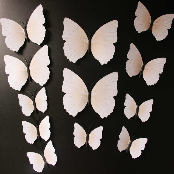 Butterfly 3D Veggklistremerker - 12 Stykker | Luvikno