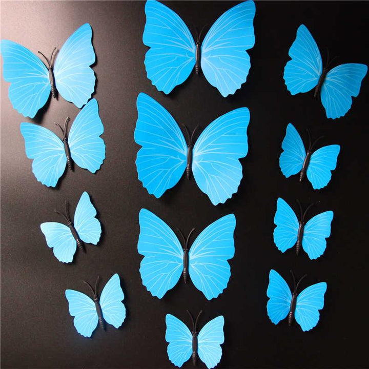 Butterfly 3D Veggklistremerker - 12 Stykker | Luvikno