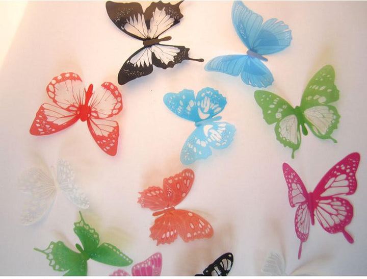 Butterfly 3D Veggklistremerker - 12 Stykker | Luvikno