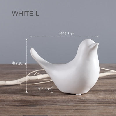 Nordic Creative Ceramic Bird Figurines | Luvikno