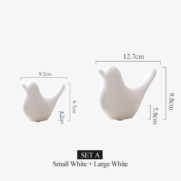 Nordic Creative Ceramic Bird Figurines | Luvikno