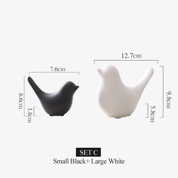 Nordic Creative Ceramic Bird Figurines | Luvikno