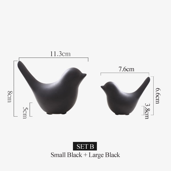Nordic Creative Ceramic Bird Figurines | Luvikno