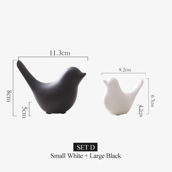 Nordic Creative Ceramic Bird Figurines | Luvikno