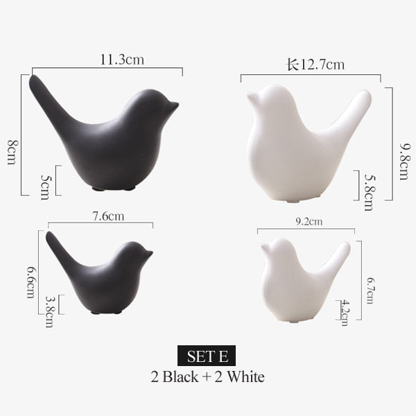 Nordic Creative Ceramic Bird Figurines | Luvikno