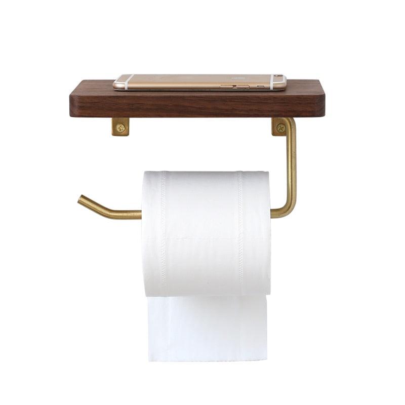 WoodNest - Stilig Tre Toalettpapirholder med Oppbevaring Luvikno