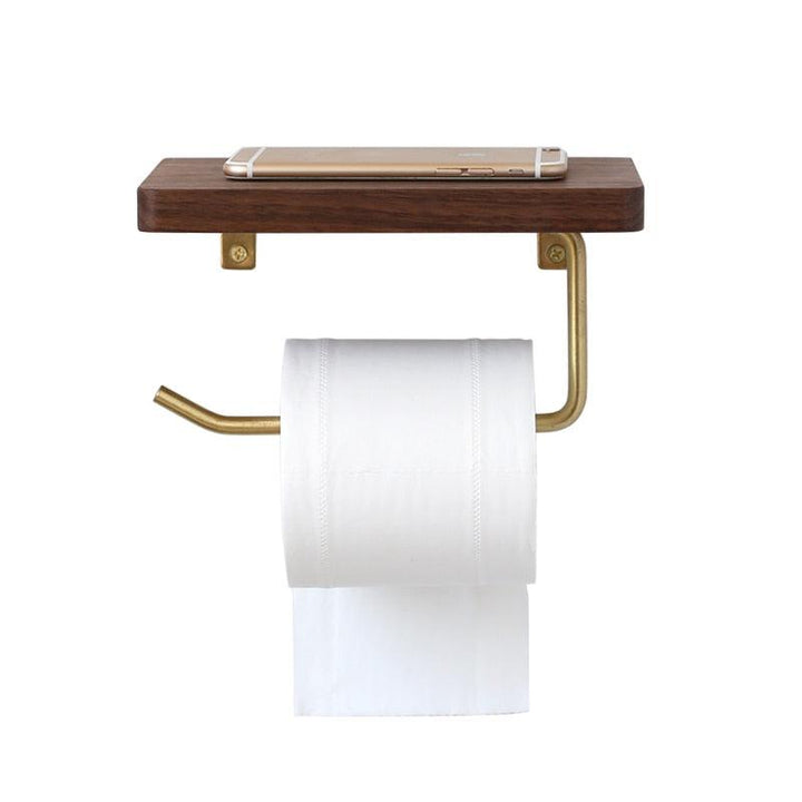 WoodNest - Stilig Tre Toalettpapirholder med Oppbevaring Luvikno