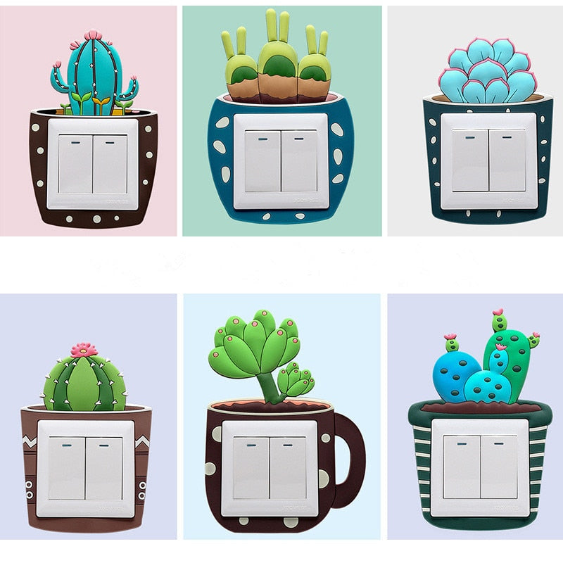 Luminous Cactus Socket Cover Sticker | Luvikno