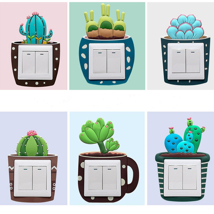 Luminous Cactus Socket Cover Sticker | Luvikno