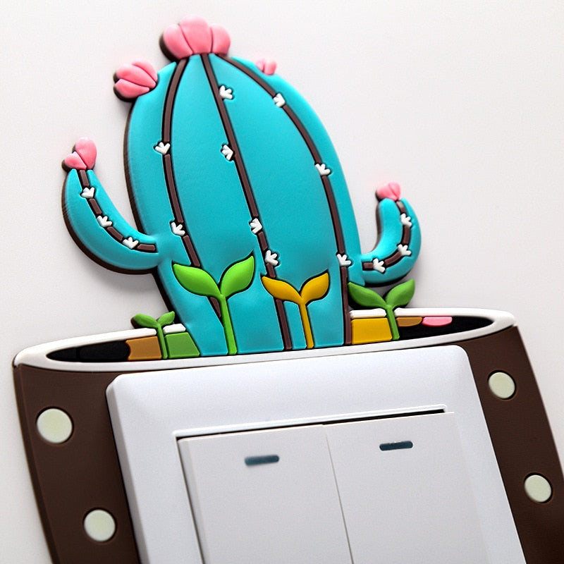 Luminous Cactus Socket Cover Sticker | Luvikno