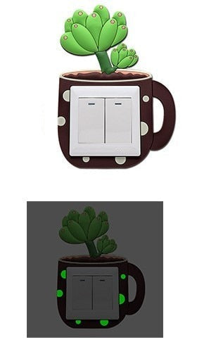 Luminous Cactus Socket Cover Sticker | Luvikno