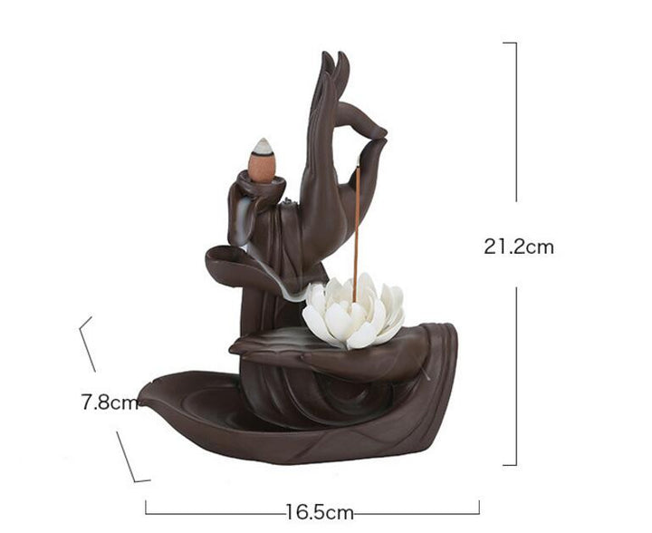 Buddha Hand Backflow Røkelsebrenner | Luvikno
