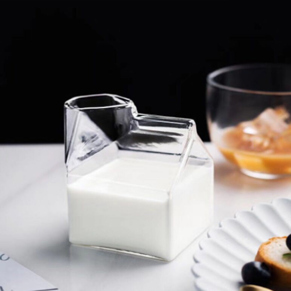 Glas Melkekartong Kanne – 350ml Moderne Borosilikatkanner | Luvikno