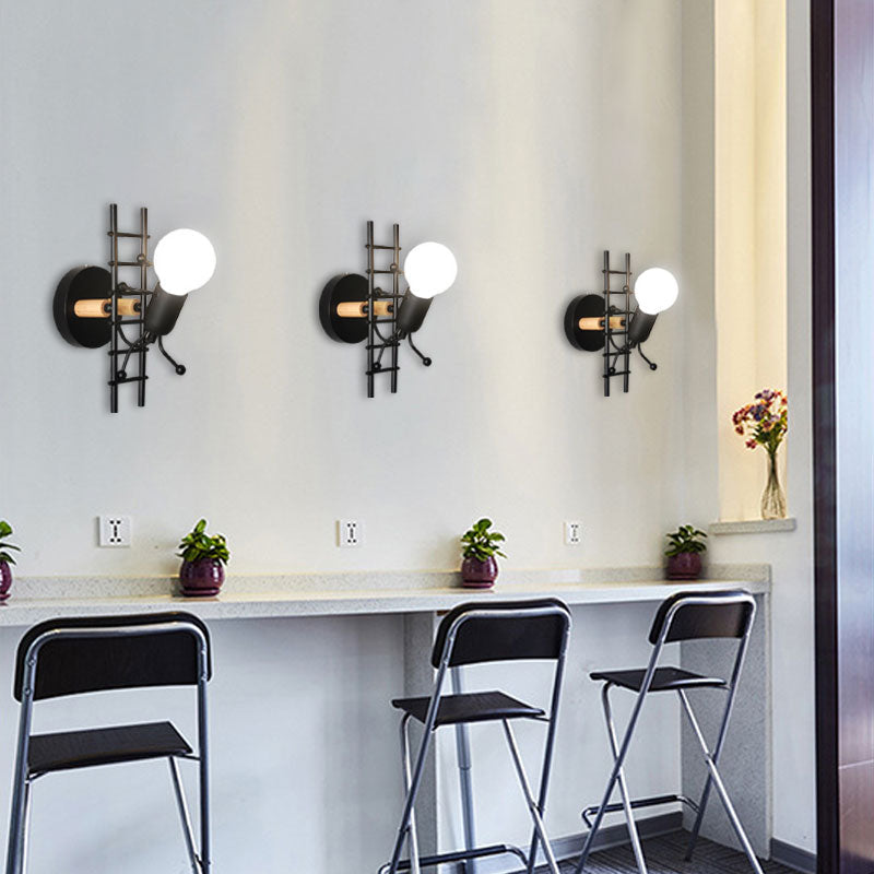 Mini Man Robot Art Vegglampe | Luvikno
