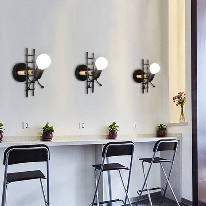 Mini Man Robot Art Vegglampe | Luvikno