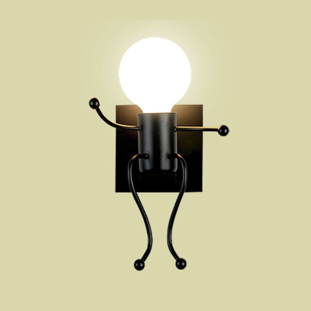 Mini Man Robot Art Vegglampe | Luvikno