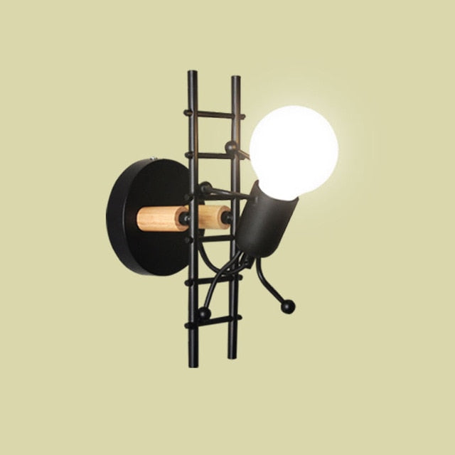 Mini Man Robot Art Vegglampe | Luvikno