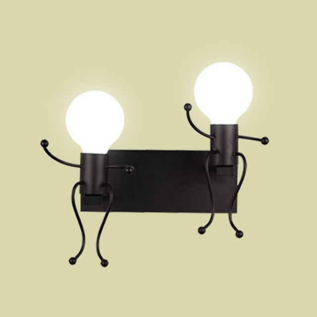 Mini Man Robot Art Vegglampe | Luvikno