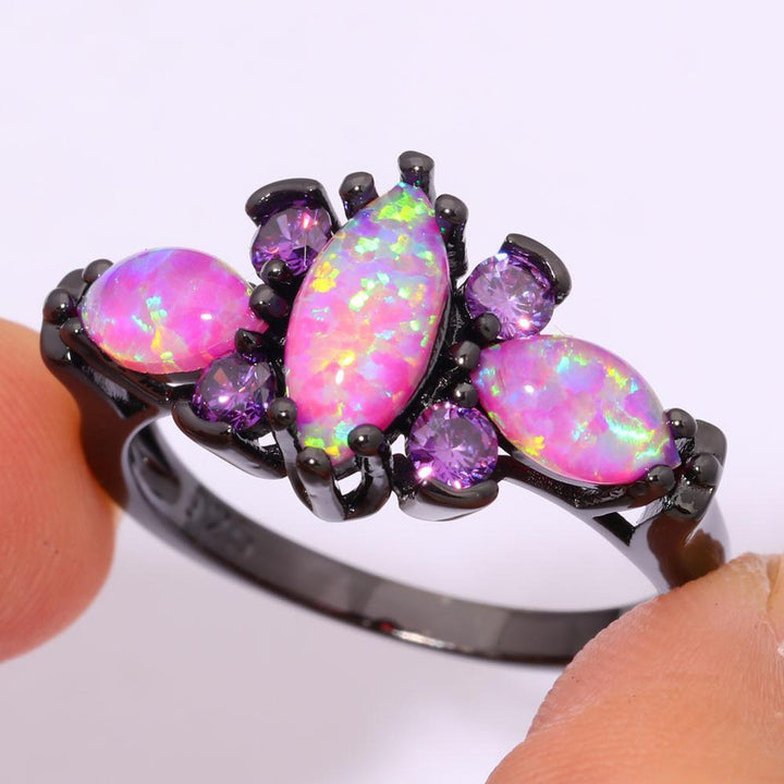 Pink Fire Opal Ameythst Ring | Luvikno
