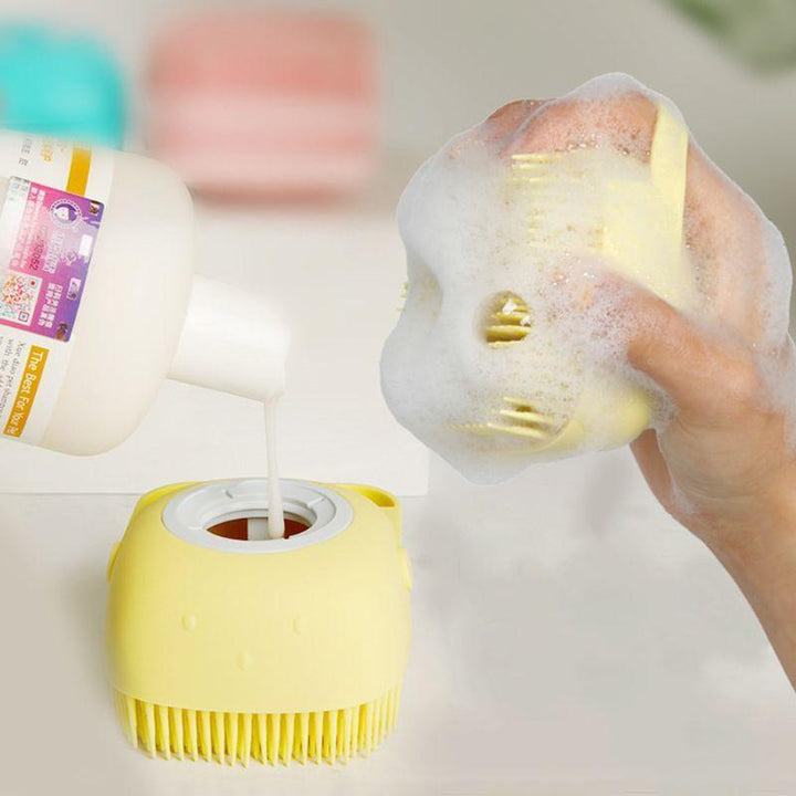Silikonkroppsbørste med sjampo-dispenser | Luvikno