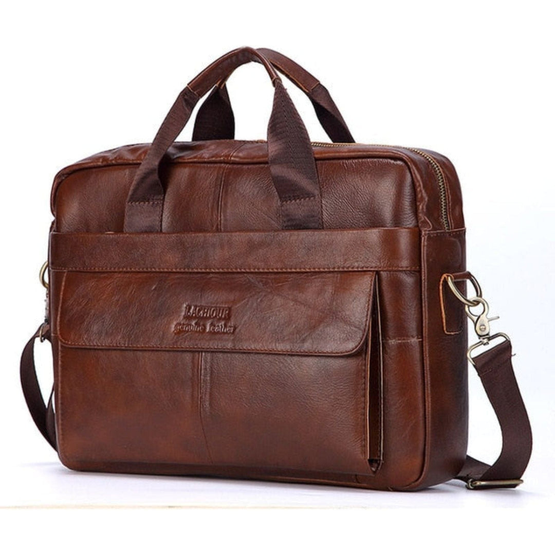 Karsten Bag - Ekte Lær Laptop Forretnings Reise Bag | Luvikno