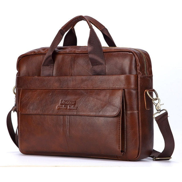 Karsten Bag - Ekte Lær Laptop Forretnings Reise Bag | Luvikno
