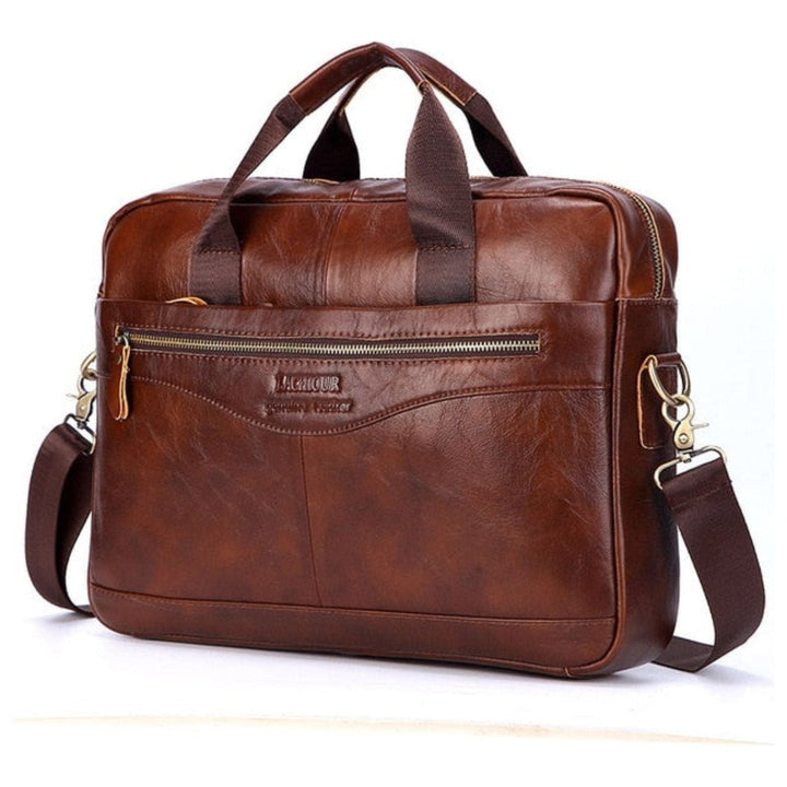 Karsten Bag - Ekte Lær Laptop Forretnings Reise Bag | Luvikno