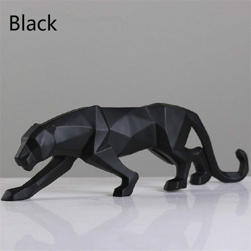 Moderne Harpiks Geometrisk Svart Panther Skulptur | Luvikno