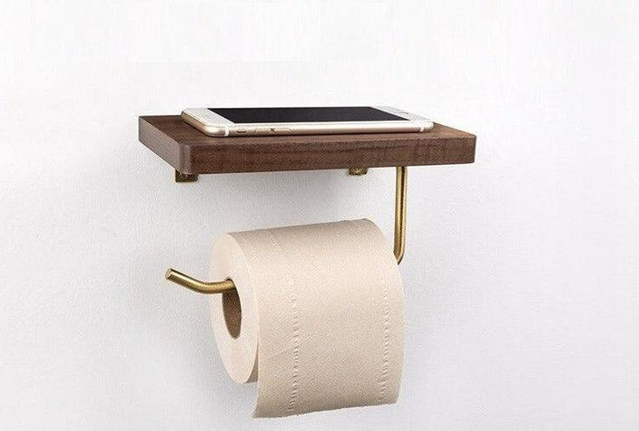 WoodNest - Stilig Tre Toalettpapirholder med Oppbevaring Luvikno