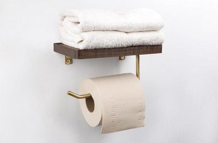 WoodNest - Stilig Tre Toalettpapirholder med Oppbevaring Luvikno