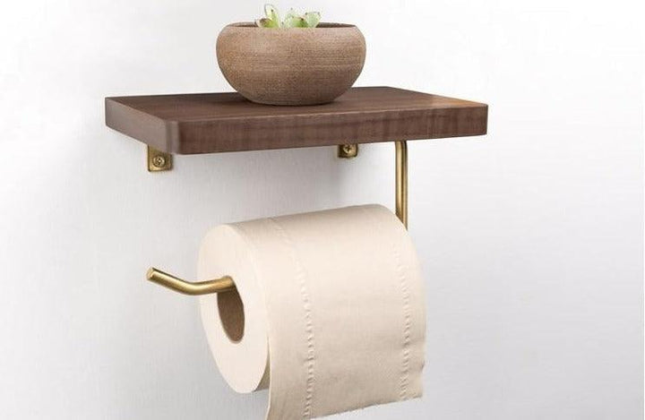 WoodNest - Stilig Tre Toalettpapirholder med Oppbevaring Luvikno