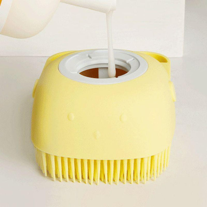 Silikonkroppsbørste med sjampo-dispenser | Luvikno